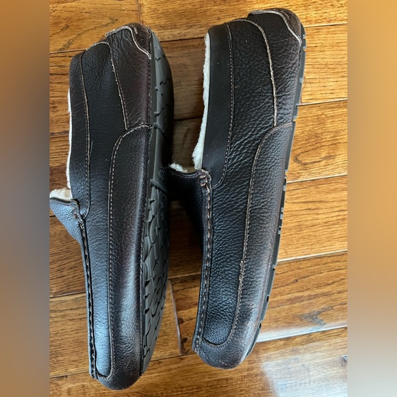 UGG Men's Ascot Loafer Slipper Leather Upper Brown Size 13 EE (Extra Wide) - Picture 8 of 14